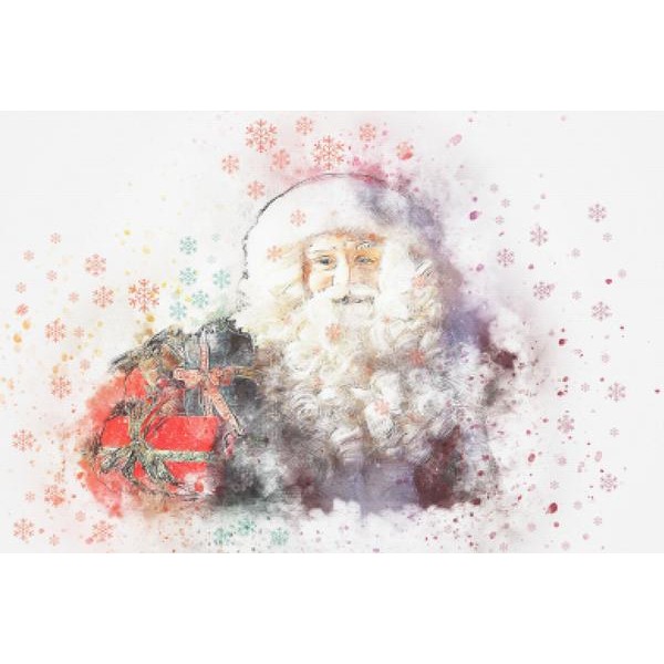 Santa Waterolor Abstract